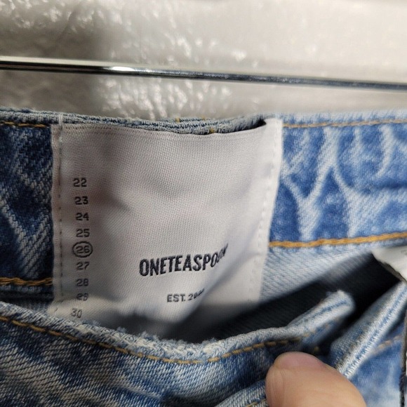 NWT One Teaspoon Womens Sz 26 Awesome Baggies Jeans Denim Distressed Kansas Blue - Picture 5 of 10